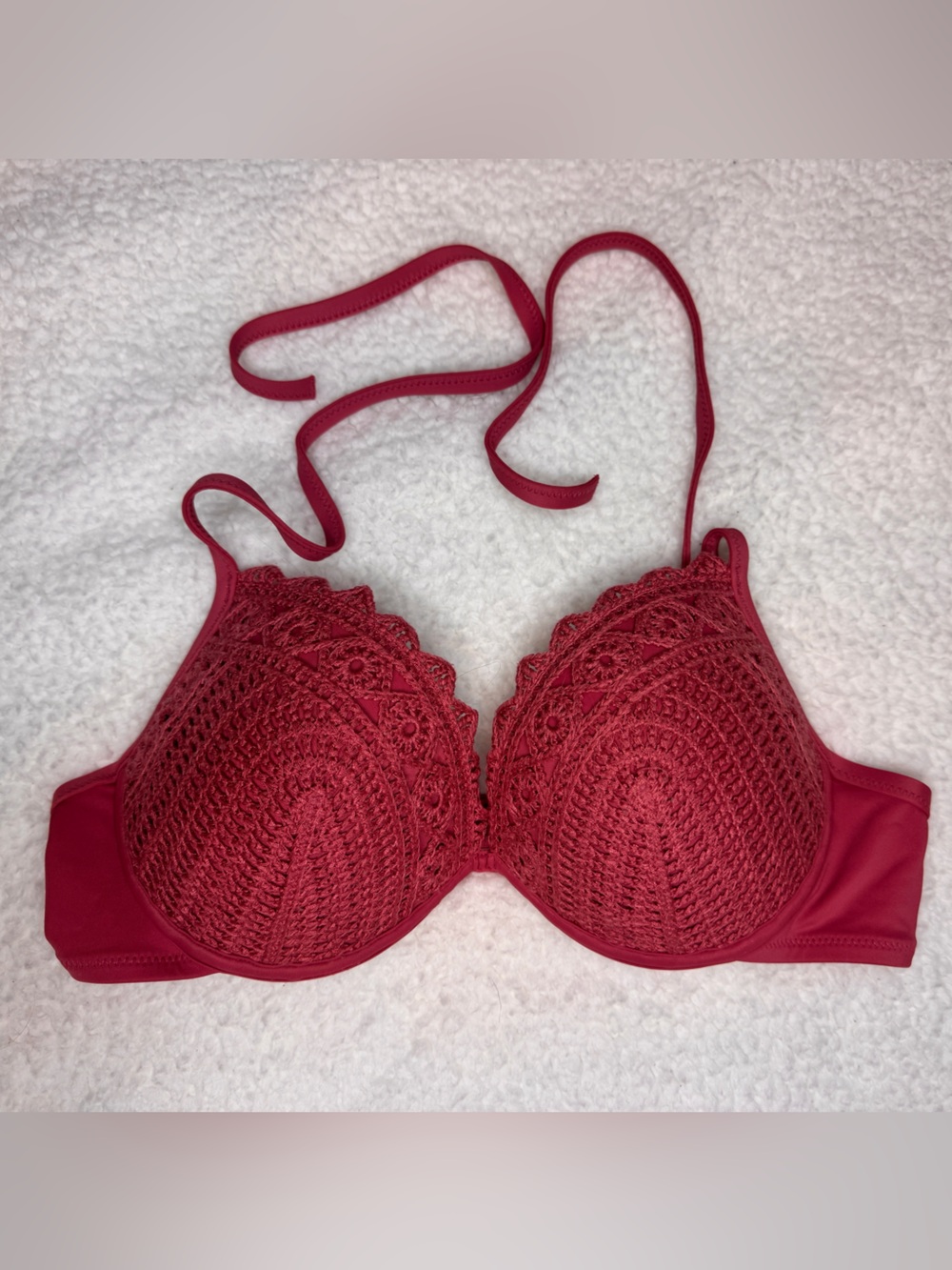 Shade & Shore Mauve Crochet Bikini Top